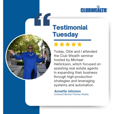Club Wealth attendee testimonial