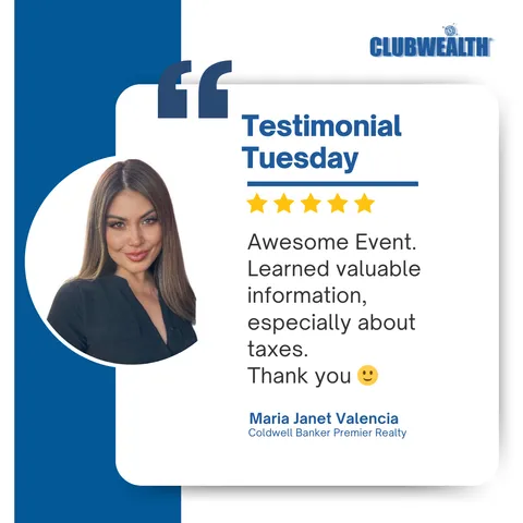 Club Wealth attendee testimonial