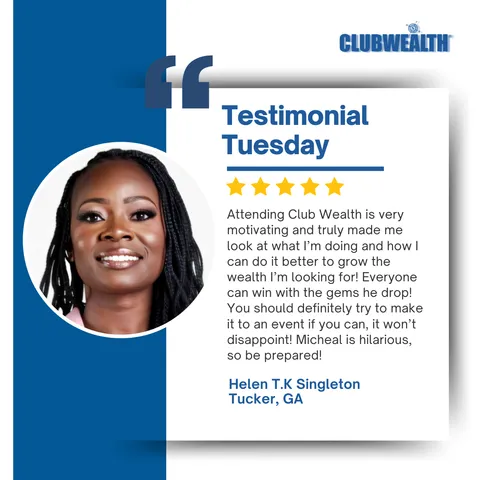 Club Wealth attendee testimonial