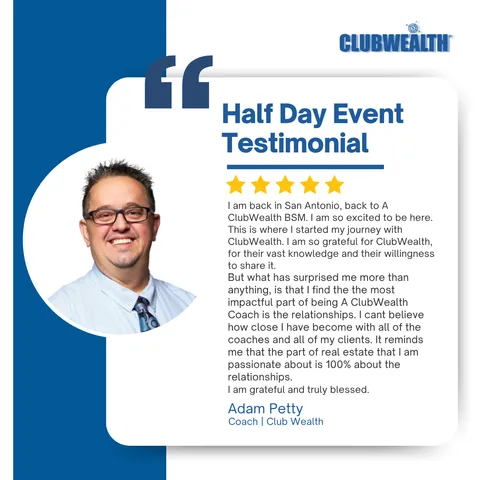 Club Wealth attendee testimonial