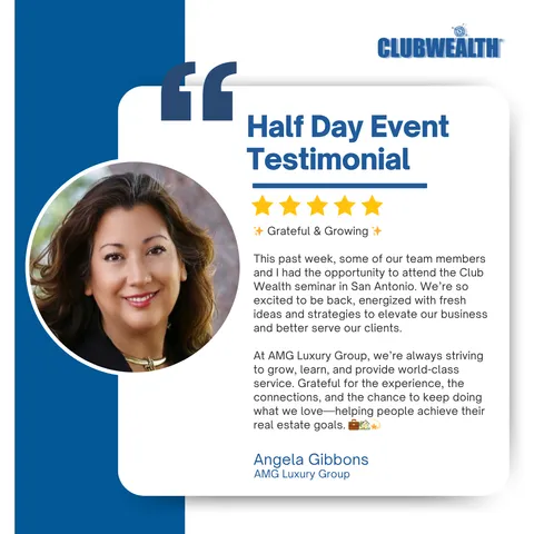 Club Wealth attendee testimonial