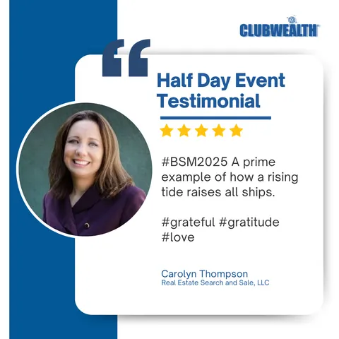 Club Wealth attendee testimonial