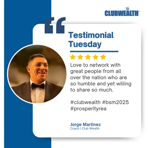 Club Wealth attendee testimonial