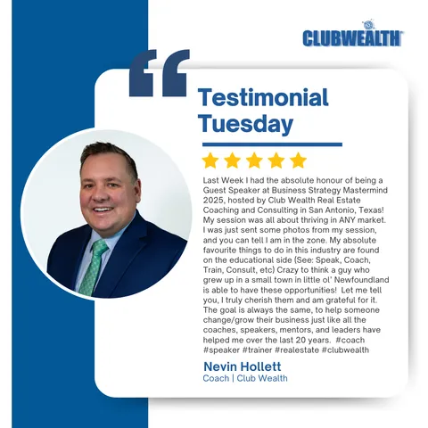 Club Wealth attendee testimonial