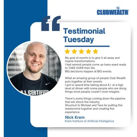 Club Wealth attendee testimonial