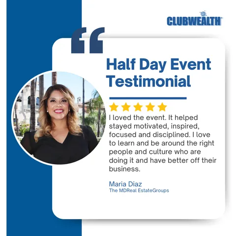 Club Wealth attendee testimonial