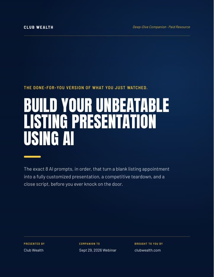 Cover of the guide: Build Your Unbeatable Listing Presentation Using AI